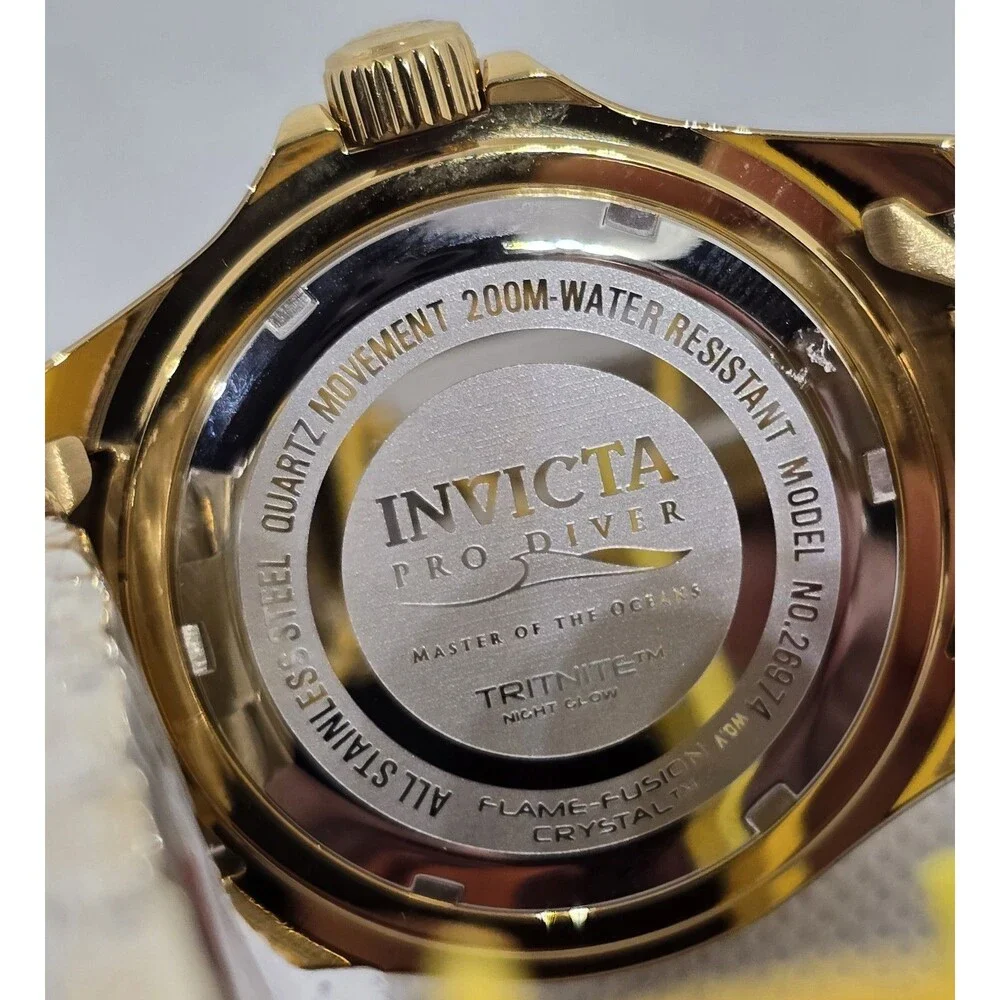 Invicta Pro Diver Men's Watch 40mm Gold Blue 26974 - Picture 6 of 8